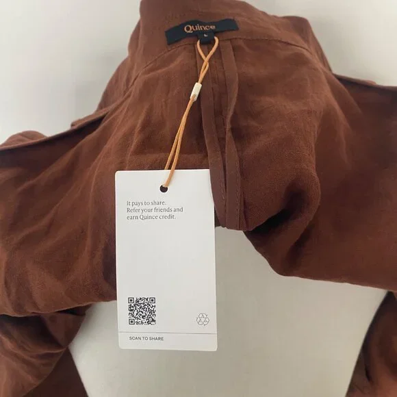 NWT Quince Blazer Jacket 100% Linen Brown - Picture 7 of 11